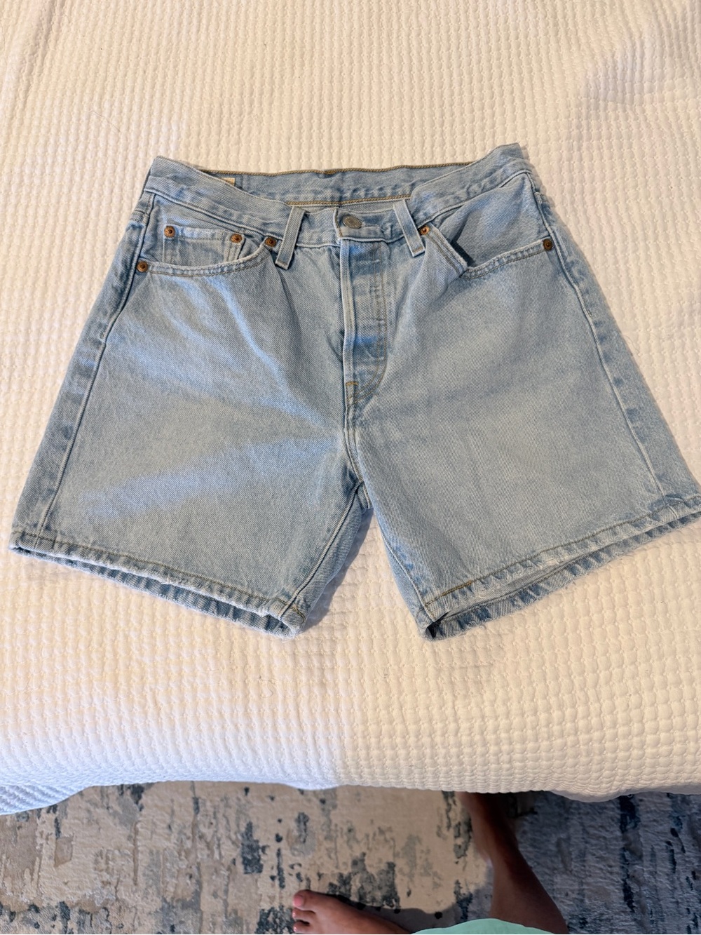 Levi's 501 Light Blue High-Rise Denim Shorts